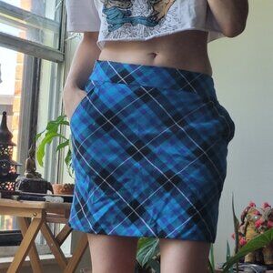 Royal and Awesome blue plaid tartan golf skort size 2